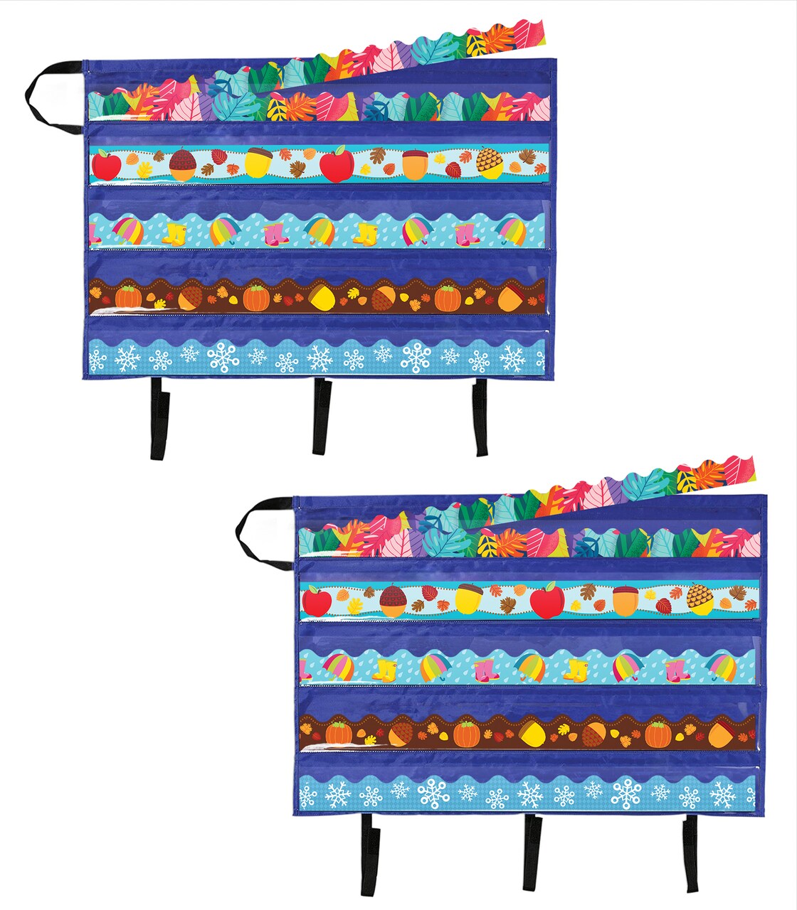 Carson Dellosa 2-Pack Classroom Bulletin Board Border Storage Pocket Charts, Teacher Storage and Organization Solutions, Border Storage Solutions for Classroom and Homeschool